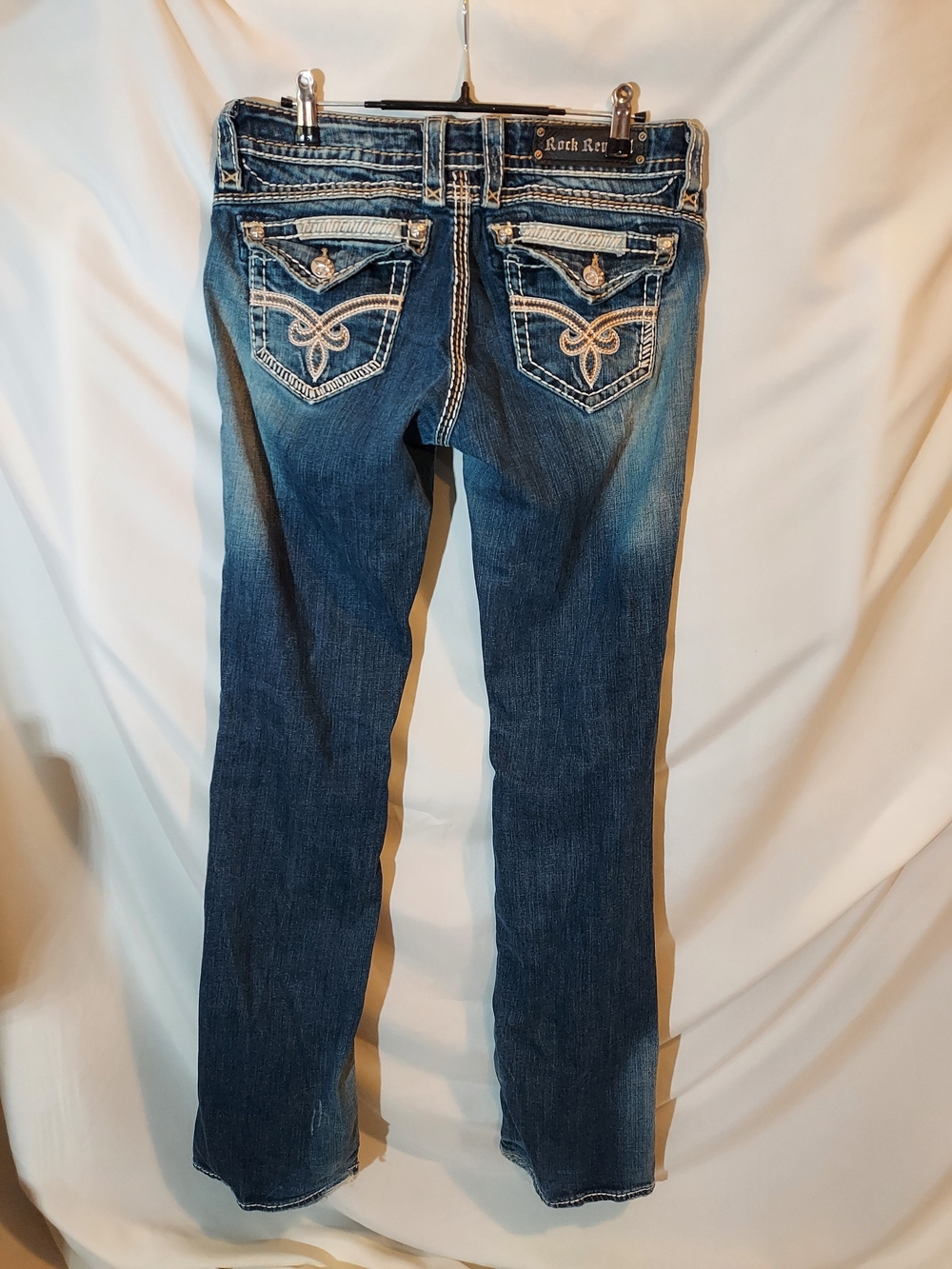 Rock Revival Roza Mid-rise Boot Cut Jeans with Embroidered Back Pockets - 28
